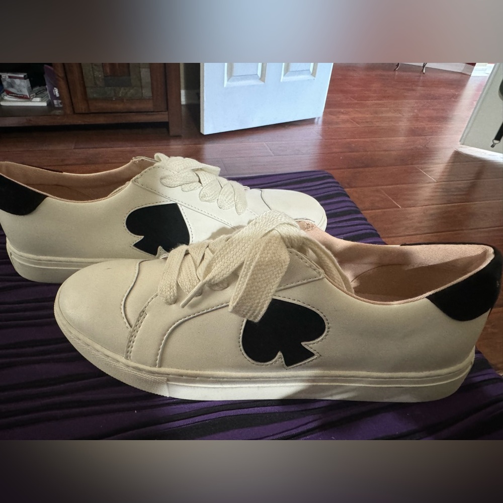 Kate Spade Cream and Black Sneakers